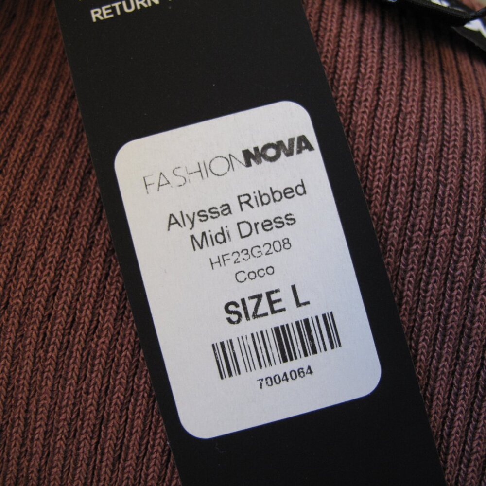 FASHION NOVA Alyssa Ribbed Midi Dress - Picture 3 of 8